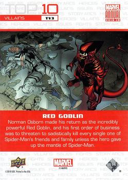 2018-19 Upper Deck Marvel Annual - Top 10 Villains #TV3 Red Goblin Back