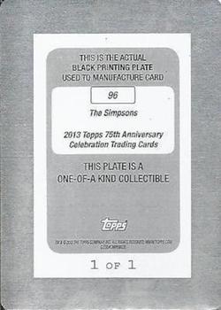 2013 Topps 75th Anniversary - Printing Plates Black #96 The Simpsons Back