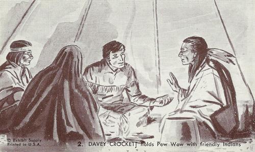 1956 Exhibits Davy Crockett (W416) #2 Davey Crockett Holds Pow Wow With Friendly Indians Front