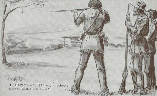 1956 Exhibits Davy Crockett (W416) #8 Davey Crockett - Sharpshooter Front