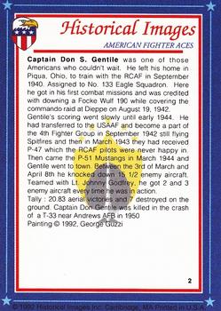 1992 Historical Images American Fighter Aces #2 Capt. Don Gentile Back