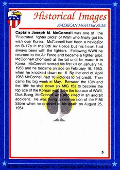 1992 Historical Images American Fighter Aces #5 Capt. Joseph McConnell Back