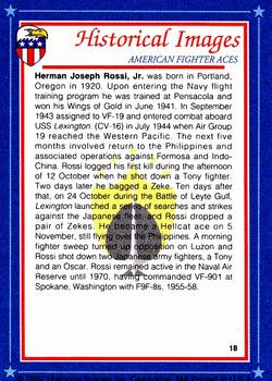 1992 Historical Images American Fighter Aces #18 Herman J. Rossi, Jr. Back