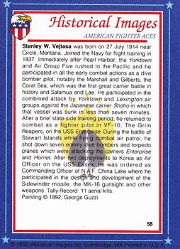 1992 Historical Images American Fighter Aces #58 Capt. Stanley Vejtasa, USN Back
