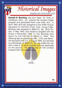 1992 Historical Images American Fighter Aces #73 Lt. Col. Donald Bochkay, USAAF Back