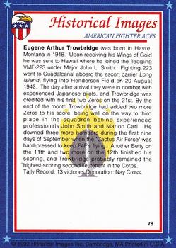 1992 Historical Images American Fighter Aces #78 Maj. Eugene A. Trowbridge, USMC Back