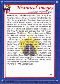 1992 Historical Images American Fighter Aces #88 Col. David Lee Hill, USAAF Back