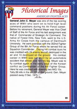 1992 Historical Images American Fighter Aces #89 Gen. John C. Meyer, USAF Back