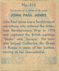 1930 American History Series of 48 (R129) #319 John Paul Jones Back