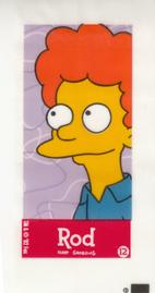 2002 Topps The Simpsons Bubble Gum & Stickers - Mini Bubble Gum Stickers #12 Rod Front