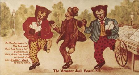 1907 Cracker Jack Bears Postcards #6 Bears to New York Front