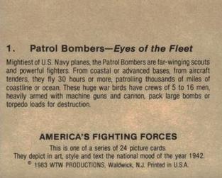 1983 WTW America's Fighting Forces #1 Patrol Bombers Back