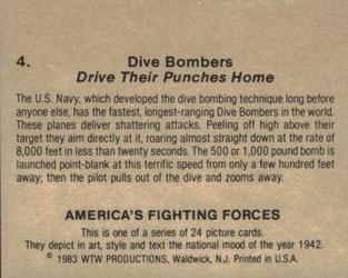 1983 WTW America's Fighting Forces #4 Dive Bombers Back