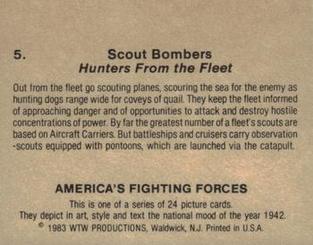 1983 WTW America's Fighting Forces #5 Scout Bombers Back