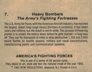 1983 WTW America's Fighting Forces #7 Heavy Bombers Back
