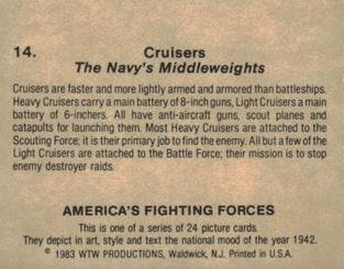 1983 WTW America's Fighting Forces #14 Cruisers Back