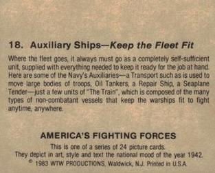 1983 WTW America's Fighting Forces #18 Auxiliary Ships Back