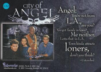 2001 Inkworks Angel Season 2 - City of Angel Puzzle #CA2 Angel: You're not from L.A., are you? Back
