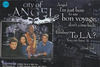 2001 Inkworks Angel Season 2 - City of Angel Puzzle #CA3 Angel: I'm just here to say bon voyage, Back