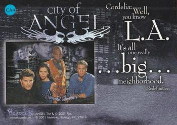 2001 Inkworks Angel Season 2 - City of Angel Puzzle #CA4 Cordelia: Well, you know L.A. It's all one ... Back