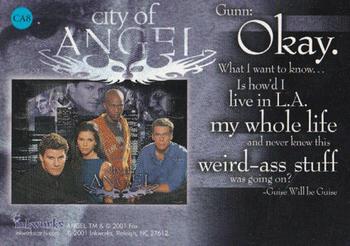 2001 Inkworks Angel Season 2 - City of Angel Puzzle #CA8 Gunn: Okay. What I want to know... Back