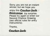 1992 Cracker Jack Nickelodeon Orange/White #NNO Armadillo Back
