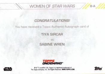 2019 Topps On Demand Set 3: Women of Star Wars - Autograph Purple #8 Tiya Sircar Back