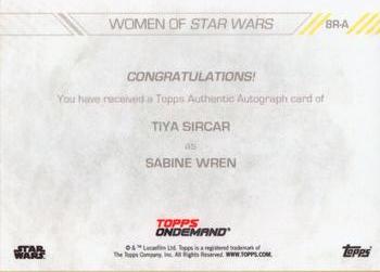 2019 Topps On Demand Set 3: Women of Star Wars - Autograph Red #8R-A Tiya Sircar Back