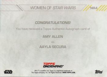 2019 Topps On Demand Set 3: Women of Star Wars - Autograph Red #14R-A Amy Allen Back