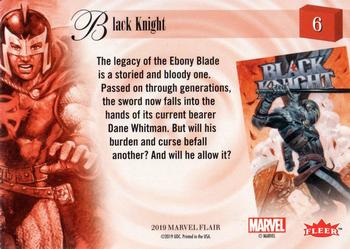 2019 Flair Marvel #6 Black Knight Back