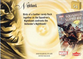 2019 Flair Marvel #54 Nighthawk Back