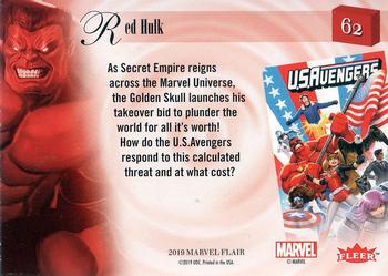 2019 Flair Marvel #62 Red Hulk Back