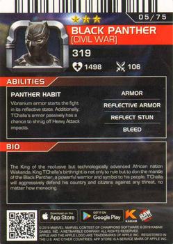 2019 Dave & Buster's Marvel Contest of Champions #5 Black Panther Back