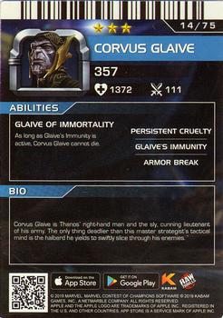 2019 Dave & Buster's Marvel Contest of Champions #14 Corvus Glaive Back