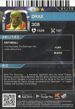 2019 Dave & Buster's Marvel Contest of Champions - Foil #21 Drax Back