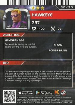 2019 Dave & Buster's Marvel Contest of Champions - Foil #30 Hawkeye Back