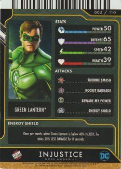 2019 Raw Thrills Injustice Arcade: Gods Among Us Series 2 #5 Green Lantern Back