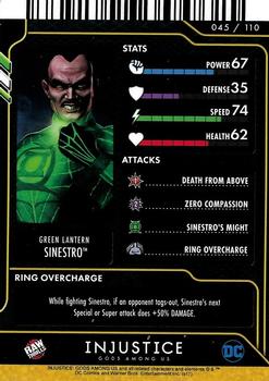 2019 Raw Thrills Injustice Arcade: Gods Among Us Series 2 #45 Sinestro Back