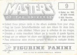 1983 Panini Masters of the Universe Stickers #9 Sticker 9 Back