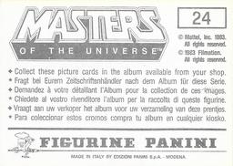 1983 Panini Masters of the Universe Stickers #24 Sticker 24 Back