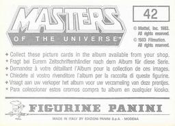 1983 Panini Masters of the Universe Stickers #42 Sticker 42 Back