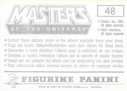 1983 Panini Masters of the Universe Stickers #48 Sticker 48 Back