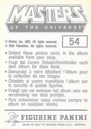 1983 Panini Masters of the Universe Stickers #54 Sticker 54 Back