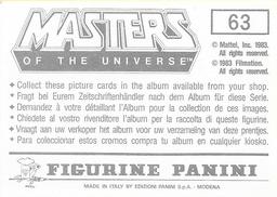 1983 Panini Masters of the Universe Stickers #63 Sticker 63 Back