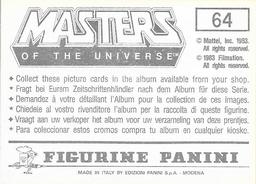 1983 Panini Masters of the Universe Stickers #64 Sticker 64 Back