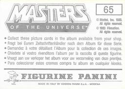 1983 Panini Masters of the Universe Stickers #65 Sticker 65 Back
