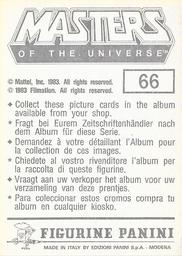 1983 Panini Masters of the Universe Stickers #66 Sticker 66 Back