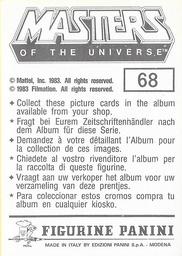1983 Panini Masters of the Universe Stickers #68 Sticker 68 Back
