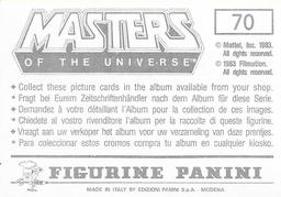 1983 Panini Masters of the Universe Stickers #70 Sticker 70 Back