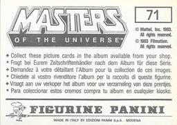 1983 Panini Masters of the Universe Stickers #71 Sticker 71 Back